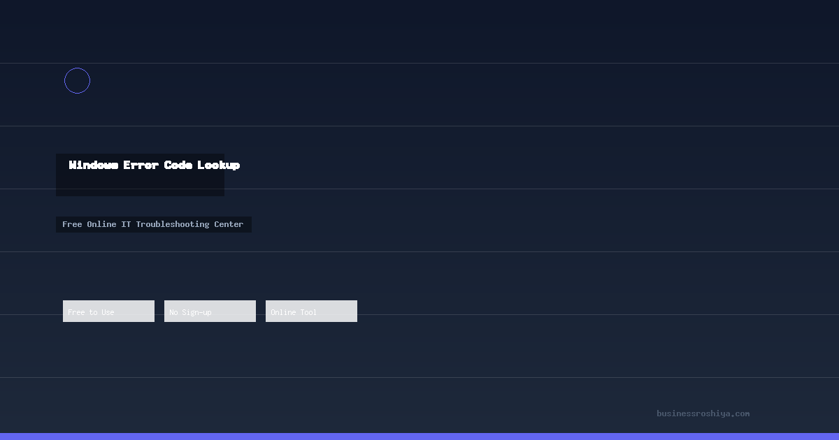 Windows Error Code Lookup